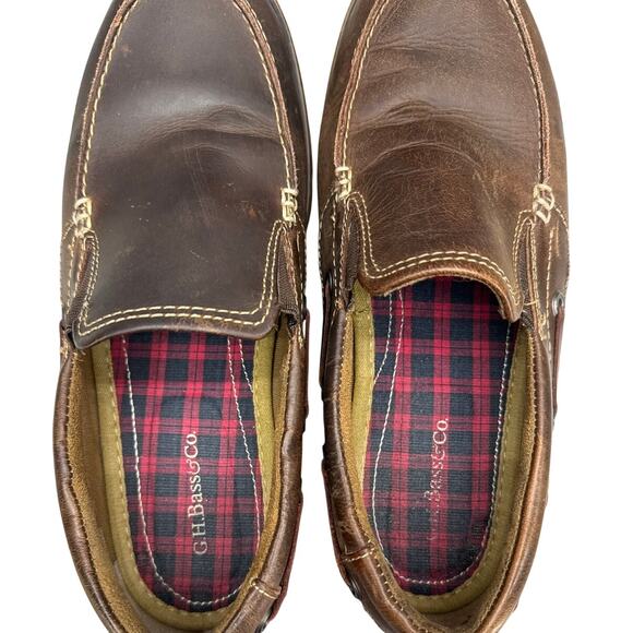 G.H. Bass & Co. David Brown Leather Lug Sole Slip On Loafer Men 10 - Picture 6 of 8